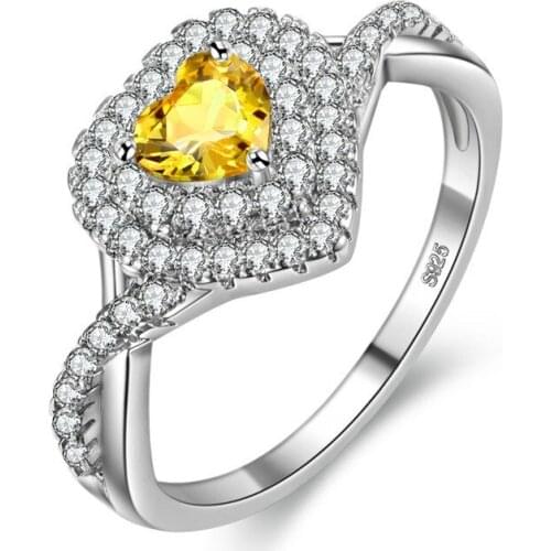 Wedding Rings for Women White Gold Color Jewelry Rings Engagement Heart Bague AAA Zirconia Accessories Bijoux H060