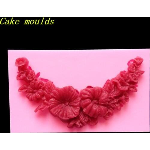 Wholesale Silicone mold K314 Mini Flower vine shape Decoration clay mold Fondant cake mould