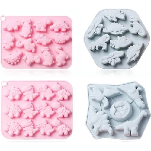 Cartoon Dinosaur Silicone Mold Making Childrens Food Supplement DIY Chocolate Candy Biscuit Baking Mold Cake Decoration Tool