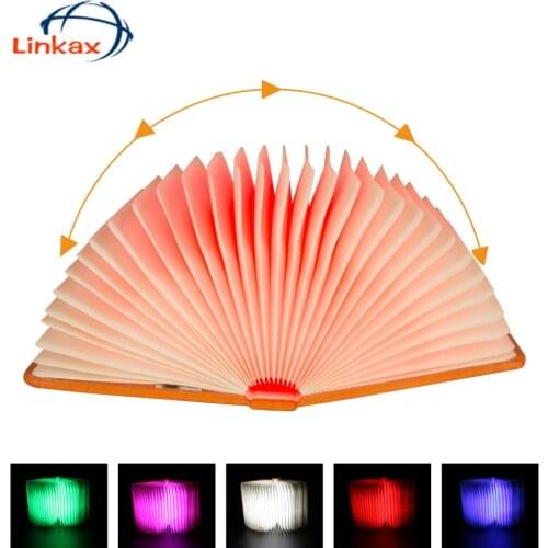 5 Colors Folding LED Night Light Creative LED Book Light Lamp Novelty Decorative USB Rechargeable Lamps Changeable Ornament Lamp