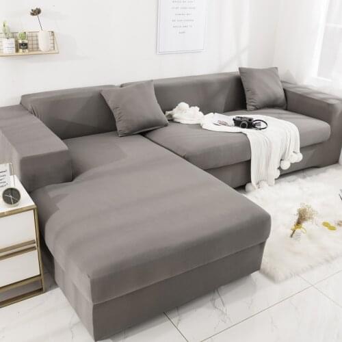 Spandex Elastic Corner Sofa Covers Grey Modern L Shaped Sectional Couch Slipcovers for Living Room,High Quality & Durable