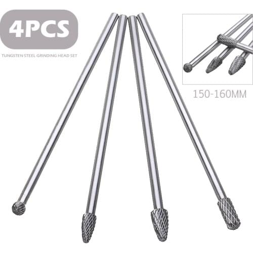 150-160mm Tungsten Carbide Burr Drill Bit Milling Cutter Eletric Rotary Tool Carbide Burr Set Long Shank Rotary Burrs Bit
