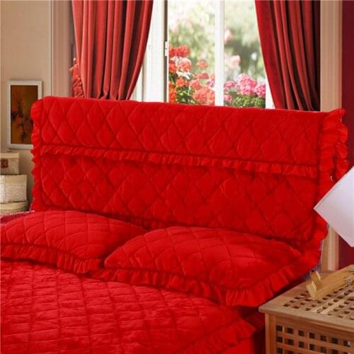 Thickening Winter Warm Bedside Cover Pure-color Velvet-cotton Bedside Cover Dust-proof Bedside Cover Bed spread