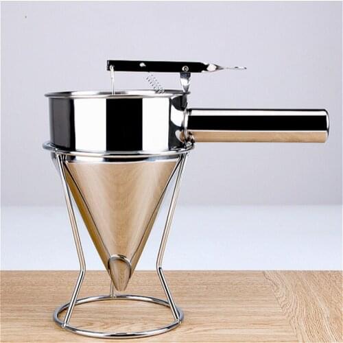 Stainless Steel Small Octopus Balls Making Funnel Cupcakes Baking Dispenser with Rack Kitchen Utensils Funnel Tools