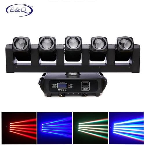 Five head beam moving head rgbw led dmx laser light stage lighting flashlight voice control rotating colorful lights