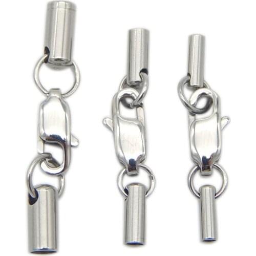 5pcs Stainless Steel Lobster Clasps & Hooks Clasps For DIY Leather Cord Necklaces Bracelets Prevent Allergy Jewelry Connector