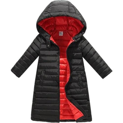 Winter Long Girls Quilted Cotton Cloth Slim Fit Childrens down Jacket Cotton-Padded Clothes Childrens Clothing Thickened Coat