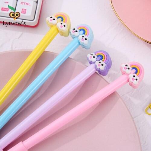 1 Piece Lytwtws Cute Gel Pen Kawaii Stationery Office School Supplies Kids Gift Rainbow Cloud Sweet Lovely Funny