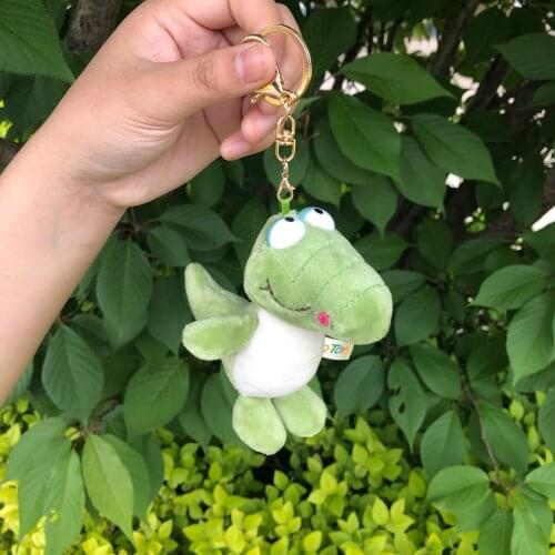 10cm Boutique big-eyed dinosaur crocodile stuffed toy action figure t-rex key chain small pendant personalized doll accessories
