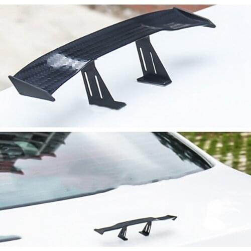 17cm Car Modified Racing Rear Small Wing Mini Spoiler Carbon Fiber Twill Look Air Deflector Spoiler Decoration