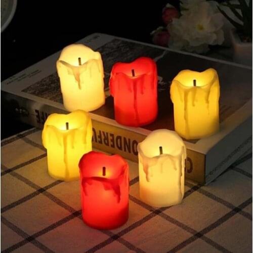 2PCs Festive Light Simulated LED Candle Flameless Electronic Candle New Year Birthday Wedding Party DIY Decos Gift