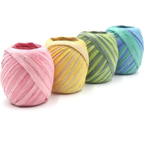 20m Paper Rope Roll Ball Natural Raffia Ribbon Gift Box Wrapping Palm Straw String Cord DIY Scrapbooking Crafts Party Decoration