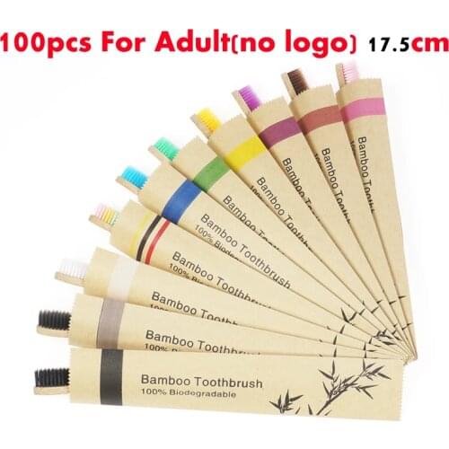 20Pcs Bamboo Toothbrush with individual Paper Bag Eco Friendly Biodegradable Resuable Adult Tooth Brush Oral Care Whiten Teeth