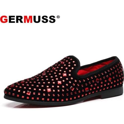 2021 New Big Size 35-48 Fashion men Casual Shoes Spikes Rhinestones Design Handmade Men Driving Shoes Fashion Flats Loafers