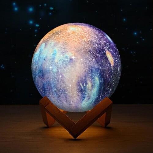3D Moon Lamp Novelty Light 2019 New Lighting Lunar Moonlight Lamp Desk USB LED Lights Touch Sensor Color Changing Night Lamps