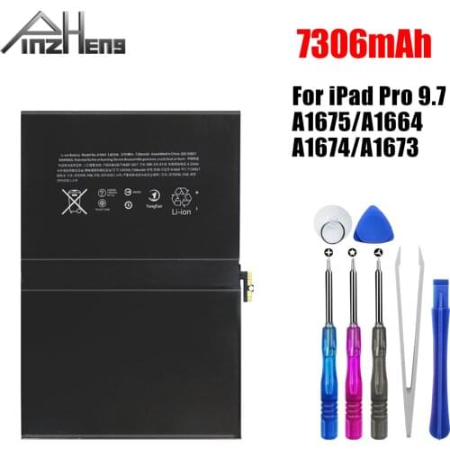 PINZHENG 7306mAh Tablet Battery For iPad Pro 9.7 inch Replacement Bateria A1673 A1674 A1675 High Capacity Tablet Battery