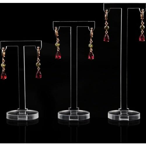 Acrylic T Shape Earring Display Earring Holder Earring Stand jewelry organizer Earring Jewellery Showing Crystal 3pcs/set