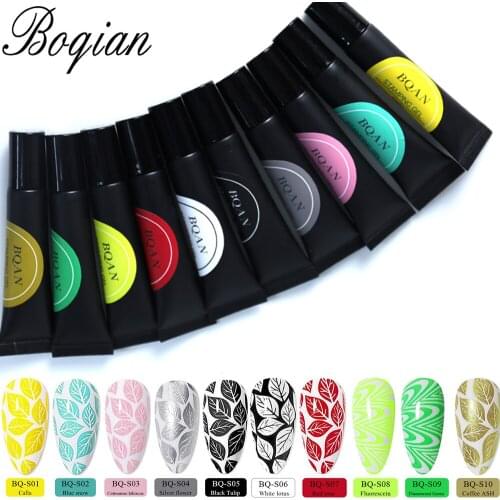 BQAN Nail Stamping Gel Set 8ml Stamp Print Oil UV Gel Nail Polish Soak Off Gel Varnish for Nail Art Template Design Tool