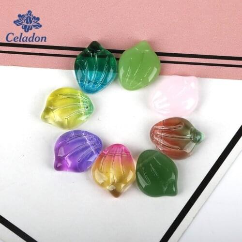 20PCS Czech Flower Beads 15x12mm Simulated Shell Pendant Crystal Glass Charms Pendant For Bracelet Necklace DIY Handmade Jewelry