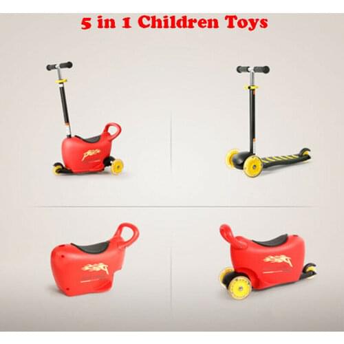 Pouch 5 in1 Children Scooter Kid Flash Riding Toddler Skating Board Toy Stroller