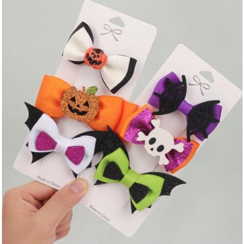CN 3pcs/set Halloween Hairclips for Kids Devil Wings Hair Clips Bat Hairpins Dress-up Costume Cosplay Party Hair Accessories
