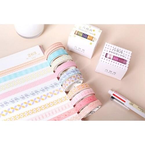 DHL 200set 5pcs/set 3mX10mm DIY paper tape washi tape stationery Sticker Label office adhesive tape
