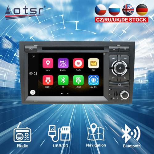 For AUDI A4 2002 - 2008 Wince 6.0 CD DVD Player Single DIN 7 Inch GPS Navigation Player BT in-Dash Radio Steering Wheel Control
