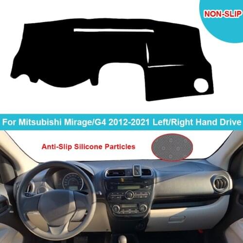 Flannel Suede Polyester Car Dashboard Cover Dash Mat For Mitsubishi Mirage G4 2012-2020 2021 Carpet Cape Protector Anti Non Slip
