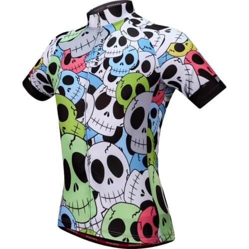 Cycling Short Sleeve Jerseys Bicycle Running Bike Top T-shirt Skull Pattern