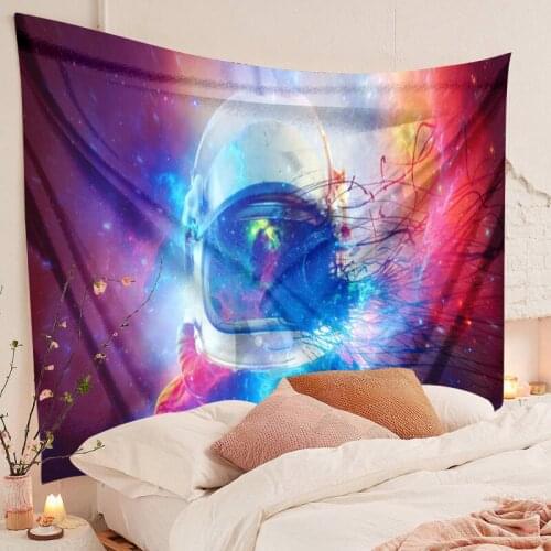 Astronaut tapestry Galaxy Hanging Wall Tapestry Hippie Retro Yoga Beach Mat macrame wall hanging Polyester Fabric Wall Decor