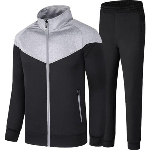 Mens Sportswear Sets New Spring Autumn Male Fashion Tracksuit Men 2 Piece Suit Zipper Jacket + Sweatpants Quality Clothes