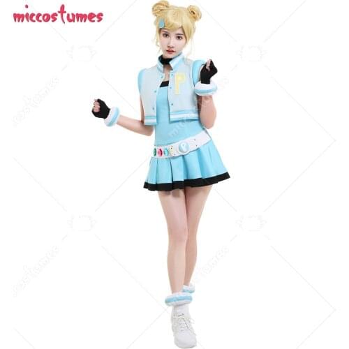 Presale Rolling Bubbles Miyako Gotokuji Cosplay Costume Sleeveless Vest Coat Short Pleated Dress Transformation Outfit