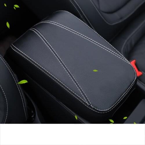 Lsrtw2017 Fiber Leather Car Central Control Armrest Cover Mat for Skoda Kodiaq Gt 2016 2017 2018 2019 2020 Interior Accessories