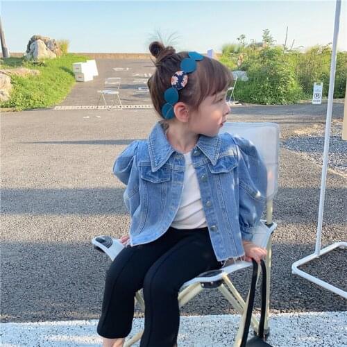 Toddler Girls Denim Coat Solid Color Girl Coat Outerwear Spring Autumn Childrens Jacket Casual Childrens Winter Clothes