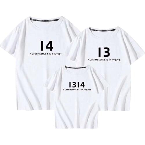 Summer Family Matching Clothing Father Mother Daughter Son Clothes 1314 Digital T-shirt Baby Kids Girls Boys Couples Clothing
