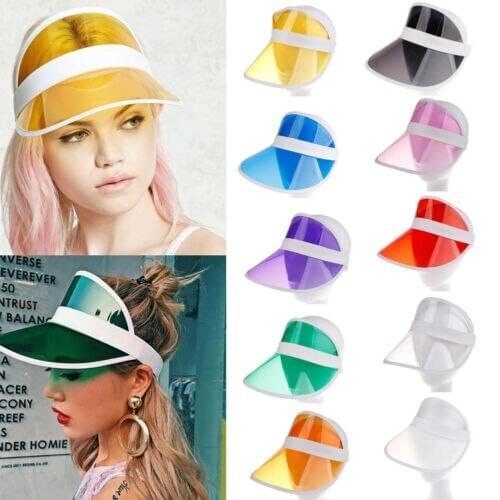 Summer PVC Hat Sun Visor Party Casual Hat Clear Plastic Adult Sunscreen Cap New
