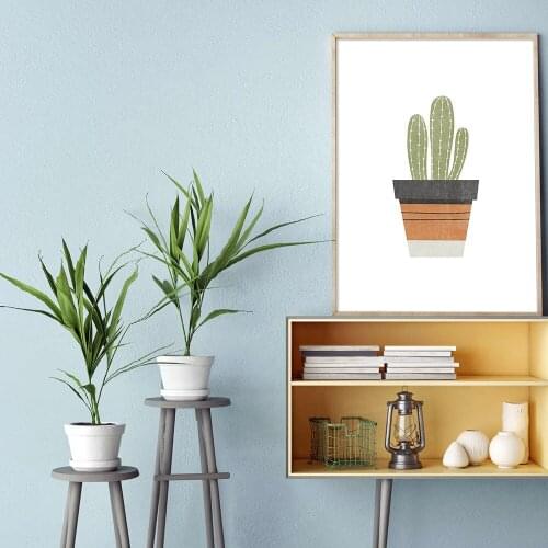 Nordic Art Retro Scandinavian Cactus Print Canvas Plant Art Wall Picture poster Living Room Home Decoration Without Frame