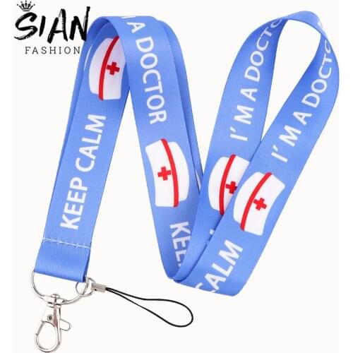 New Fashion Medical Doctor Nurse Cap Cartoon Keycord Neck Strap Lanyard Neck Phone Charm for Unisex Jewelry Accessories Gift