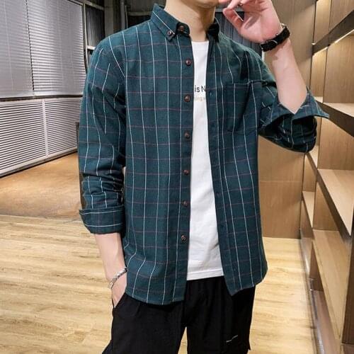 New Plaid Shirt Mens Long Sleeve Wide Sleeve Shirt Fashion Men Business Formal Casual Shirts Cotton Slim Fit Shirts Plus Size