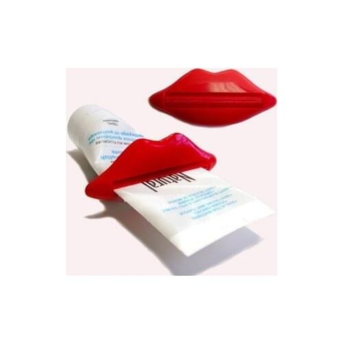 Random Color Lip Shape Toothpaste Tube Face Wash Cleaning Foam Cream Roller Squeezer Dispenser ABS Clip 1 pcs
