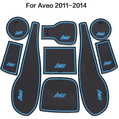 Rubber Car Interior Anti-Slip Door Groove Mat For Chevrolet Aveo Captiva TRAX 2012-2014 2015 2016 Cup Pad Decoration Accessories