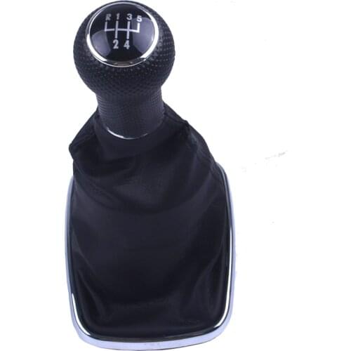 New 5 Speed Speeds Shifter Gear Shift Knob GaitorBoot For VW For Mk4 1999-2004 2000 Golf GTI R32 Jetta 05 Bora Black PU Leather