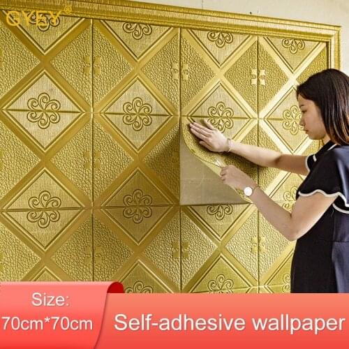 Self-adhesive 3D Wall Stickers Decorative Bedroom Bedside Living Toom TV Background Wall Paper Waterproof Soft Bag Wallpaper