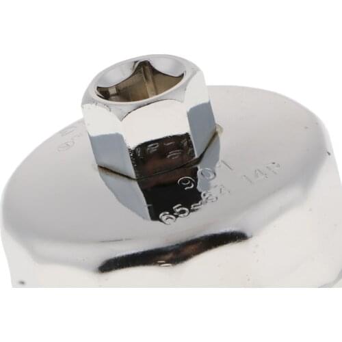 Sliver Auto Oil Filter Cup Housing Tool Remover Cup Wrench 14 Flutes Fits Camry 70x55mm