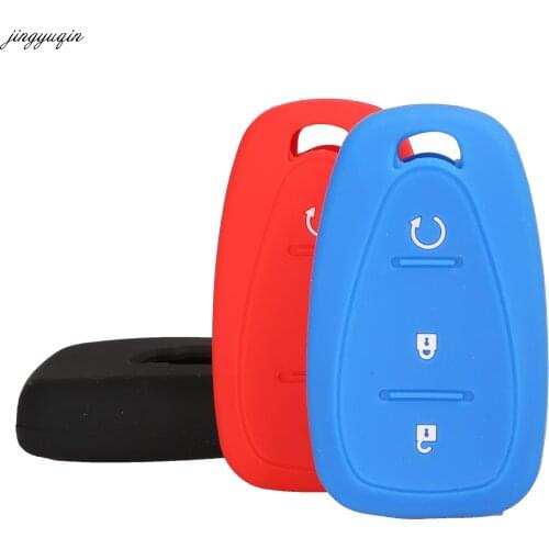 Jingyuqin Silicone Cover Case For Chevrolet Cruze Spark Camaro Volt Bolt Trax Malibu Holder 3B Remote Car Key case