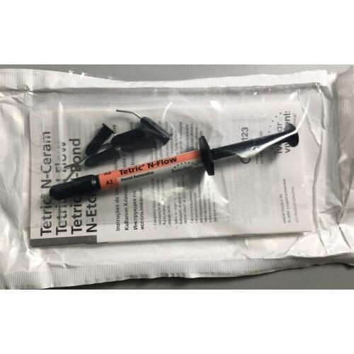 Dental Composite Flowable Resin Light Cure Tetric N-Flow A1 A2 A3 Ivoclar Vivadent 2g/Syringe With Tips X5 18G Ivoclar Foam Pad