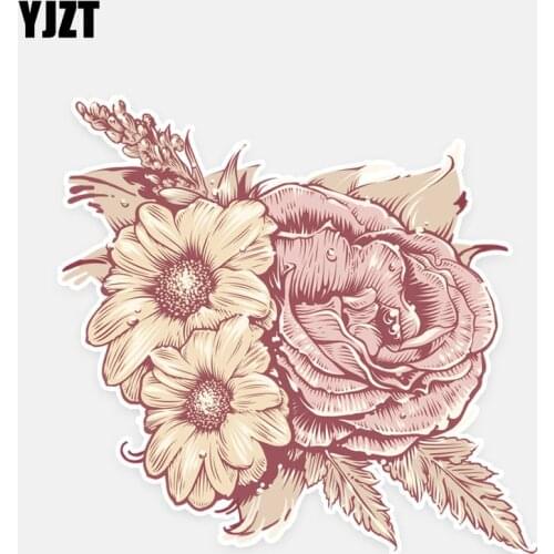 YJZT 12.9*12.2CM Interesting Roses Flower Decor Car Stickers Personalized Graphic 11A0932