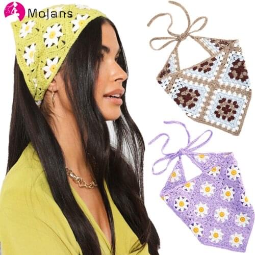 Molans Fashion Braided Headband For Women Knitting Printing Bandana Turban Bandage Head Scarf Elastic Hair Band Hair Accessories