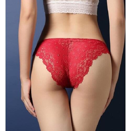 Luxury underwear women panties sexy lace transparent temptation lifts buttock hollow briefs lingerie modis tanga lady intimate