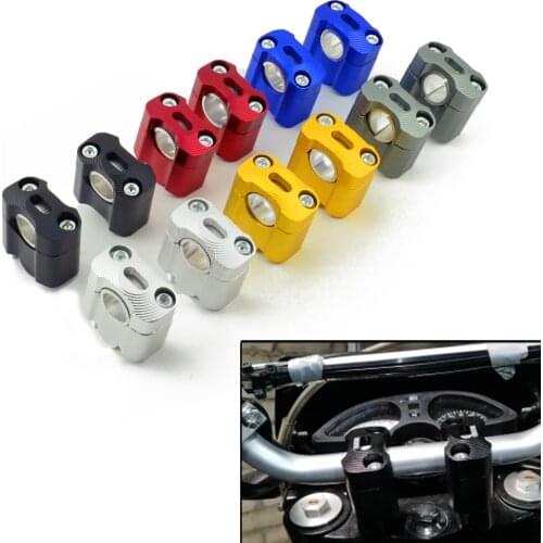 1Pair CNC Motorcycle Bar Clamps Handlebar Risers Adjustable 22mm 28mm Off Road Motorbike Adapter Mount For 7/8" 1-1/8 Pit Dirt